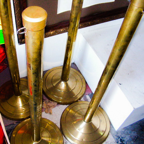 BARRIER POLE, Brass (Stanchion / Bollard) Style 1